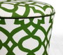 Atelier Del Sofa Puf de Microfibra Adamascado Verde y Blanco